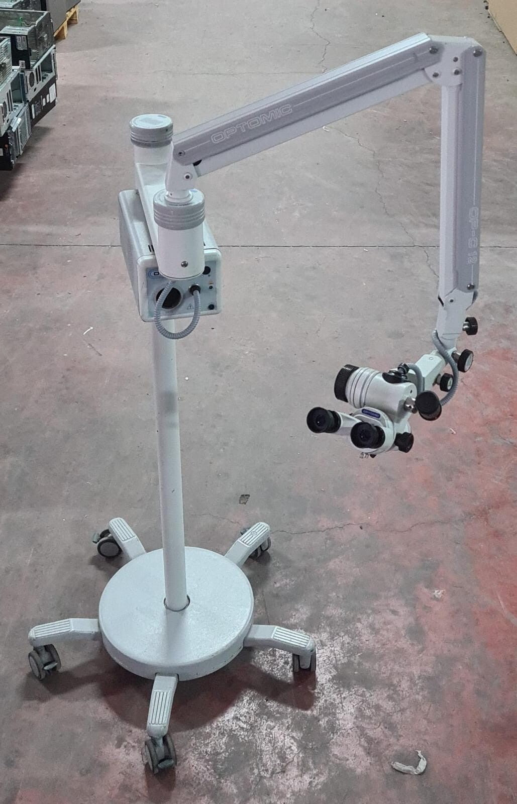 OPTOMIC OP-C12 & OP-TVB Counterweight Surgical Microscope f-200mm W/ Stand
