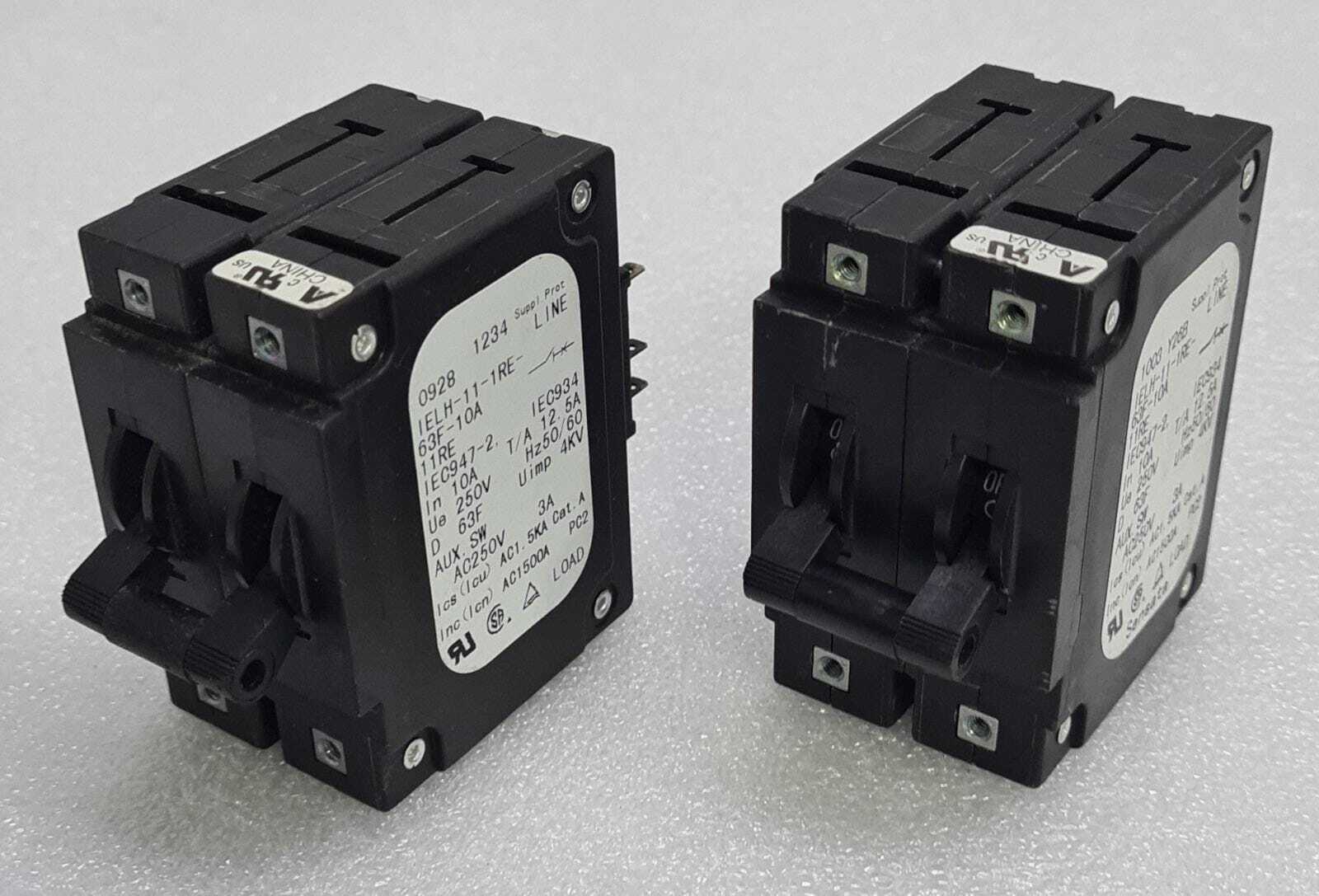 [LOT OF 2] Airpax IELH-11-1RE-63F-10A 11RE Circuit Breaker