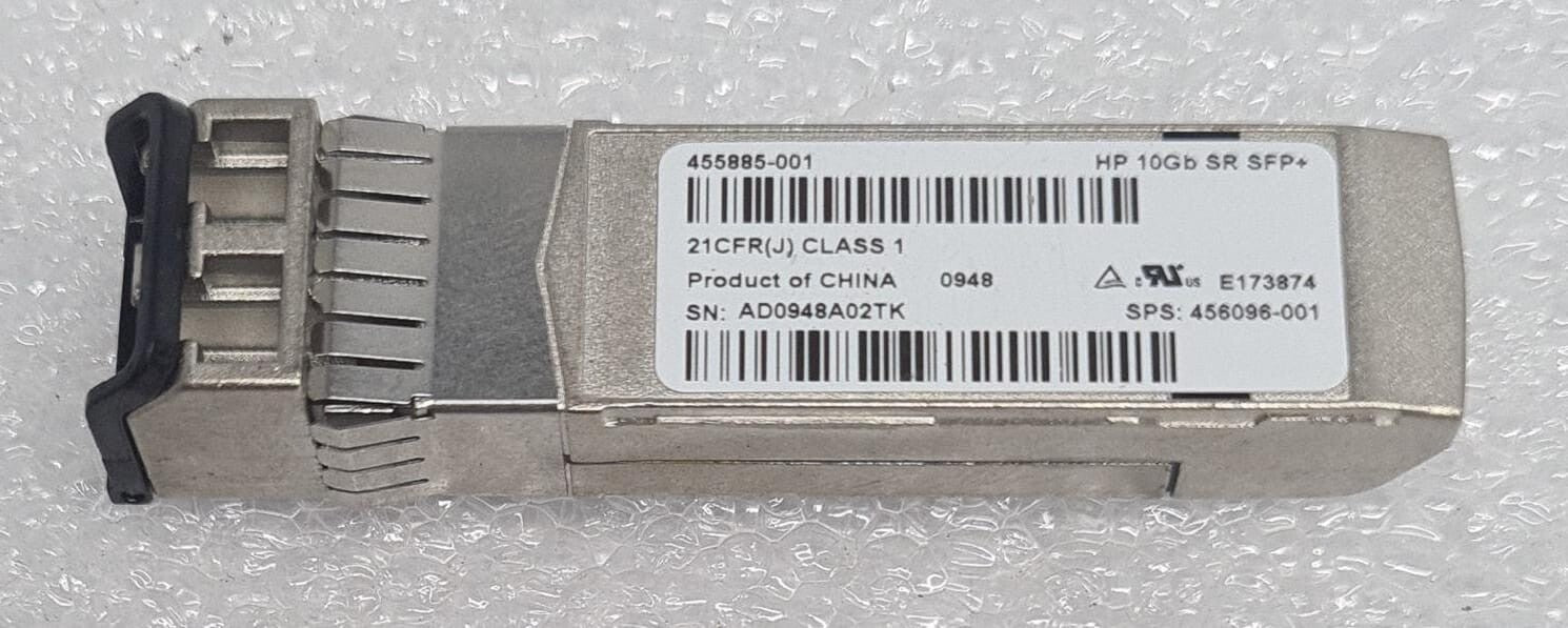 INTEL X520-SR1 10G 1 Port PCI-E E10G41BFSRBLK ETH NTWK ADPTR W/ 455885-001 SFP