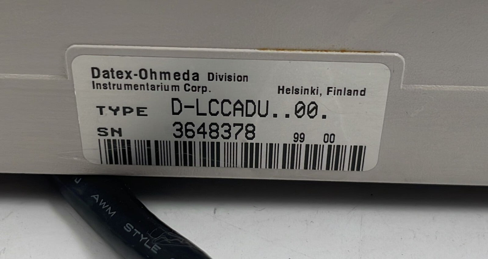 Datex-ohmeda AS/3 Monitor D-LCCADU..00. **AS IS