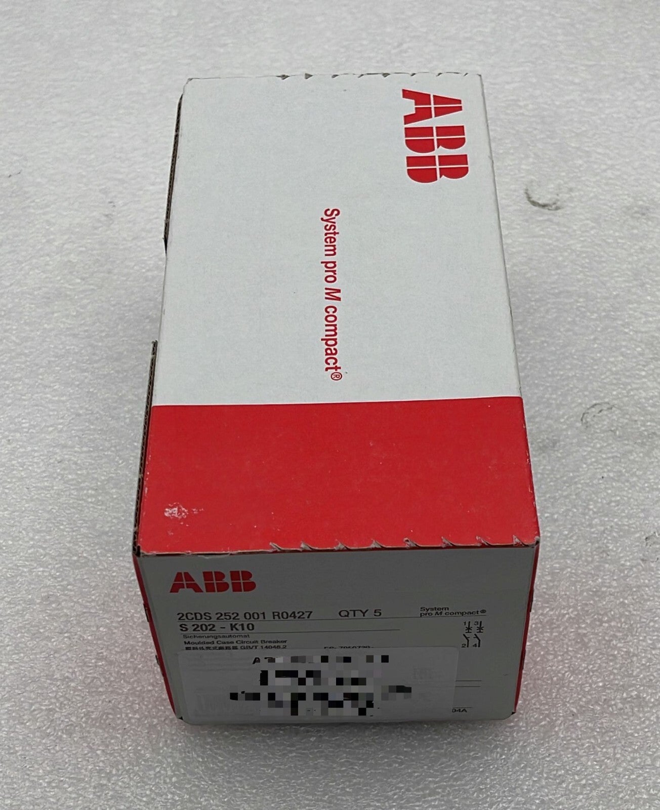 [LOT OF 5] NEW - ABB S202-K10 Circuit Breaker 2CDS 252 001 R0427