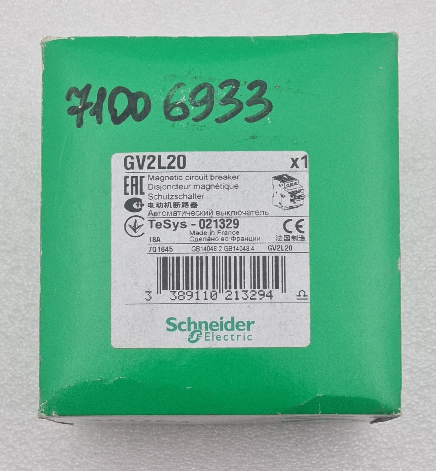 NEW SEALED - Schneider Electric GV2L20 Magnetic Circuit Breaker TeSys-021329