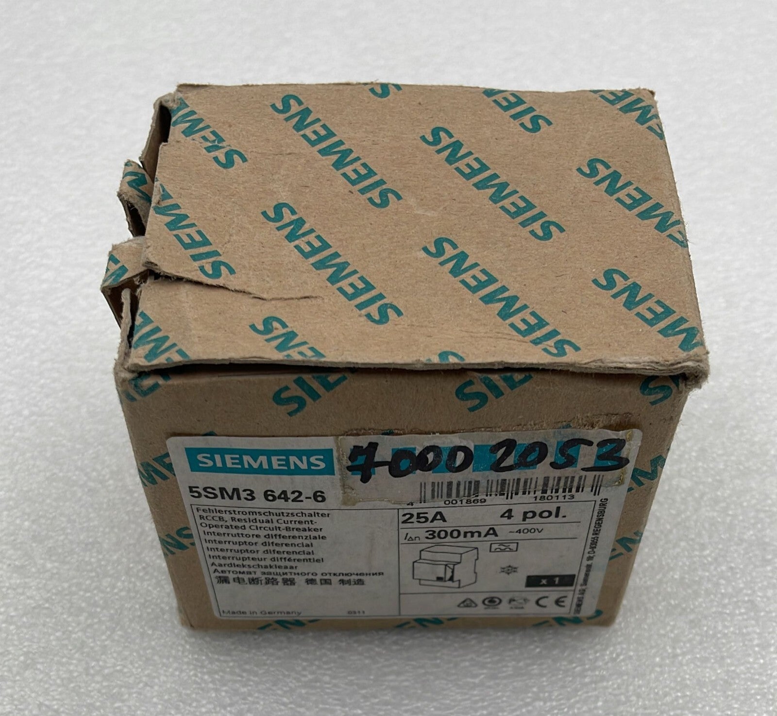 NEW** Siemens 5SM3 642-6 RCCB Circuit breaker 24A 4-Pol 300mA 400V