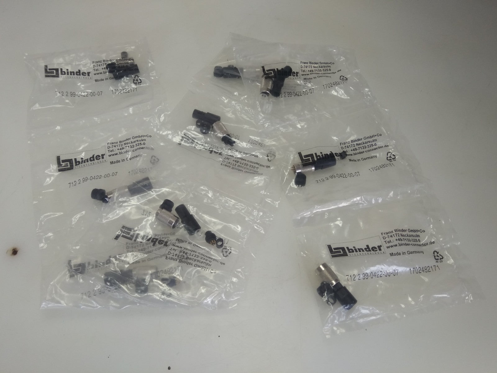 [LOT OF 10] Binder 99-0422-00-07 Series 712 Sub Miniature Circular Connector