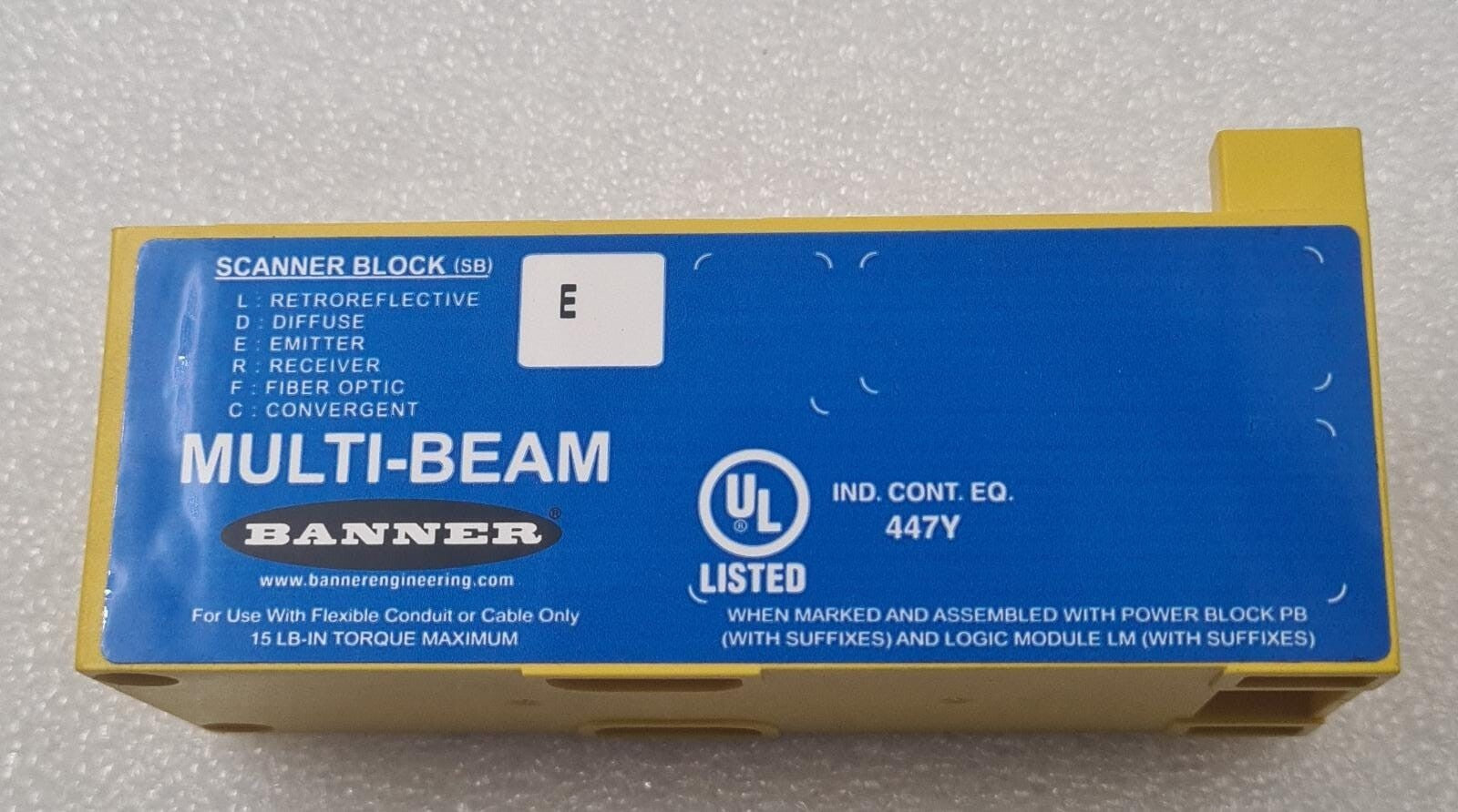 Banner Engineering SBE 16441 MULTI-BEAM PHOTOELECTRIC Scanner Receiver Block