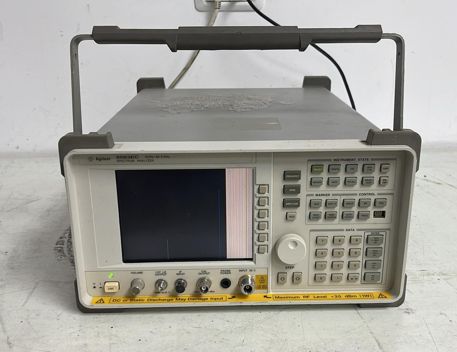 Agilent 8563EC spectrum analyzer front view with display and control panel