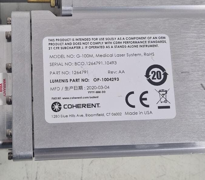 COHERENT G-100M Medical Laser System 1264791 for LUMENIS OP-1004293 **AS-IS**