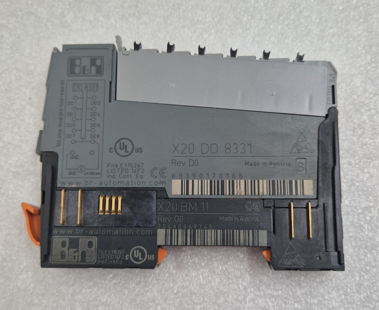 B&R Automation X20 DO 8331 Digital PLC I/O Output Module W/ X20 BM 11 Base