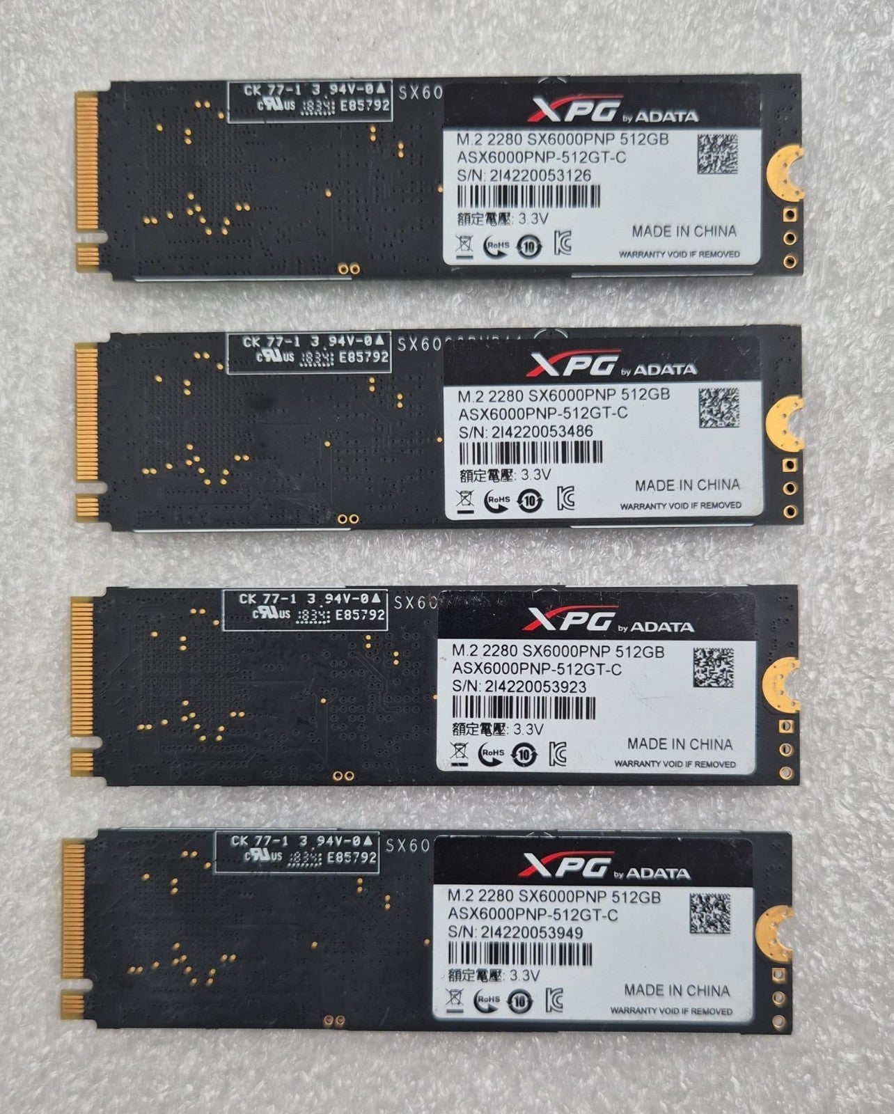 [LOT 4 PCS] ADATA XPG M.2 2280 SX6000PNP 512GB Solid State Drive