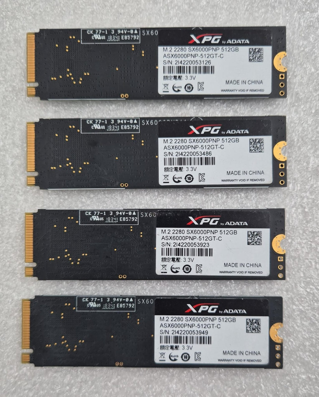 [LOT 4 PCS] ADATA XPG M.2 2280 SX6000PNP 512GB Solid State Drive