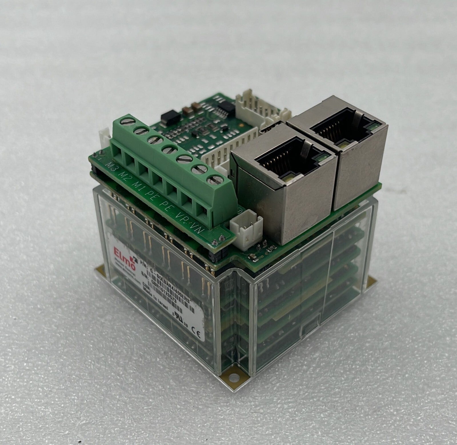 Elmo G-SOLBAR4/400ERS servo drive module with dual Ethernet ports