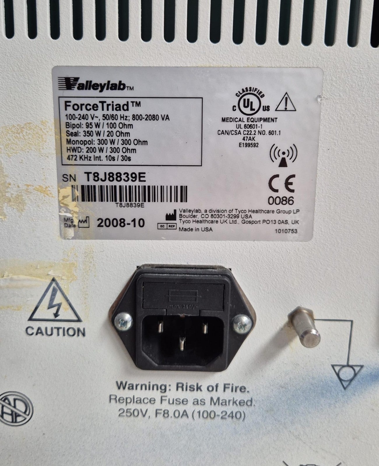 COVIDIEN ValleyLab FORCETRIAD V4.00 ESU *FOR PARTS* #1