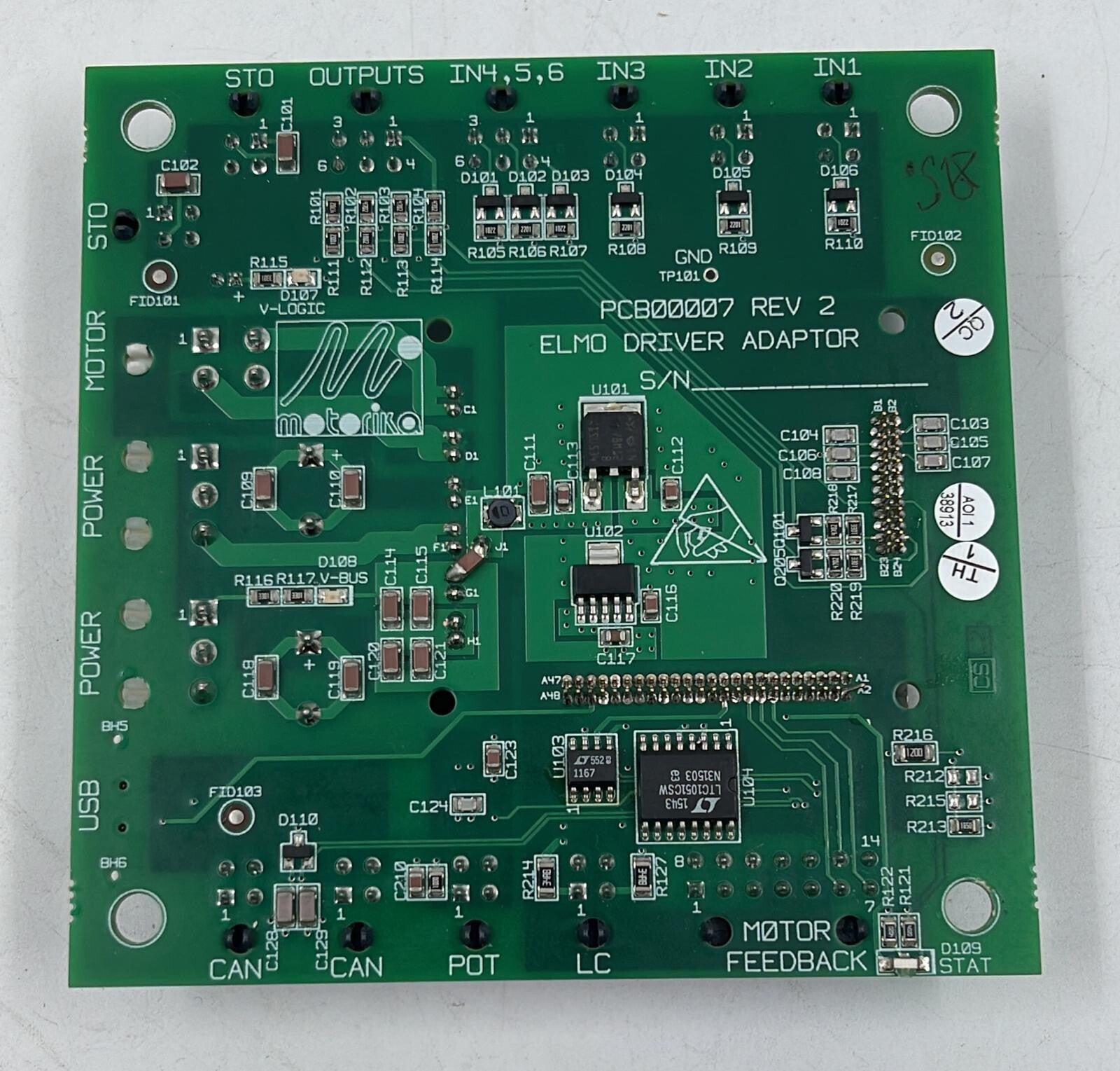 Elmo Motion Control G-WHI20/100SE Driver Adaptor W/ Motorika PCB00007