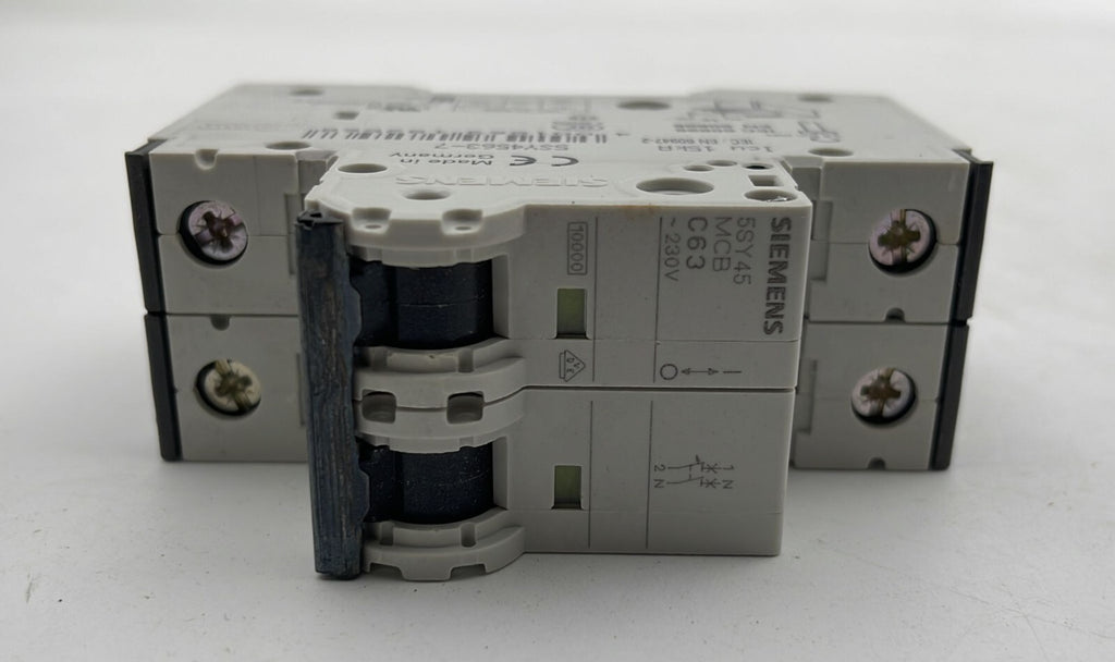 [LOT OF 2] Siemens 5SY4 563-7 Miniature circuit breaker C 63 1+N 230V