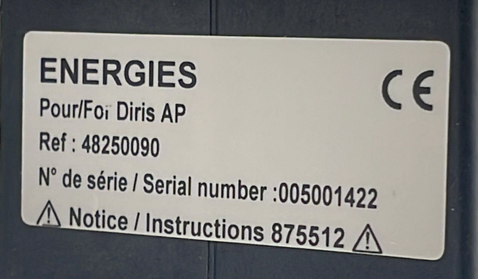 SOCOMEC DIRIS Ap 48250000 Multifunction Meter W/ ENERGIES 48250090