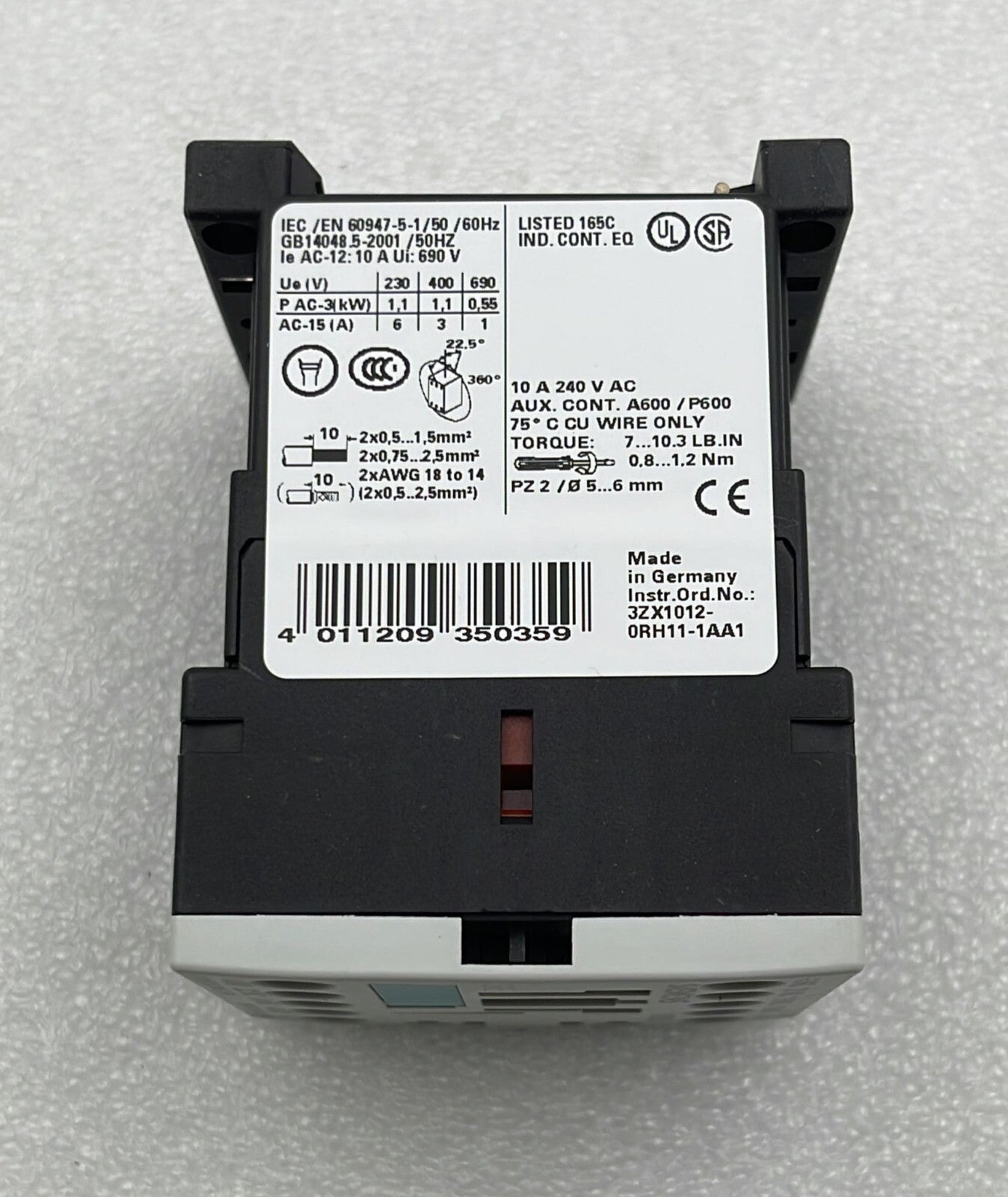 [LOT OF 5] NEW - Siemens 3RH1131-1BF40 Auxiliary contactor 3ZX1012-0RH11-1AA1