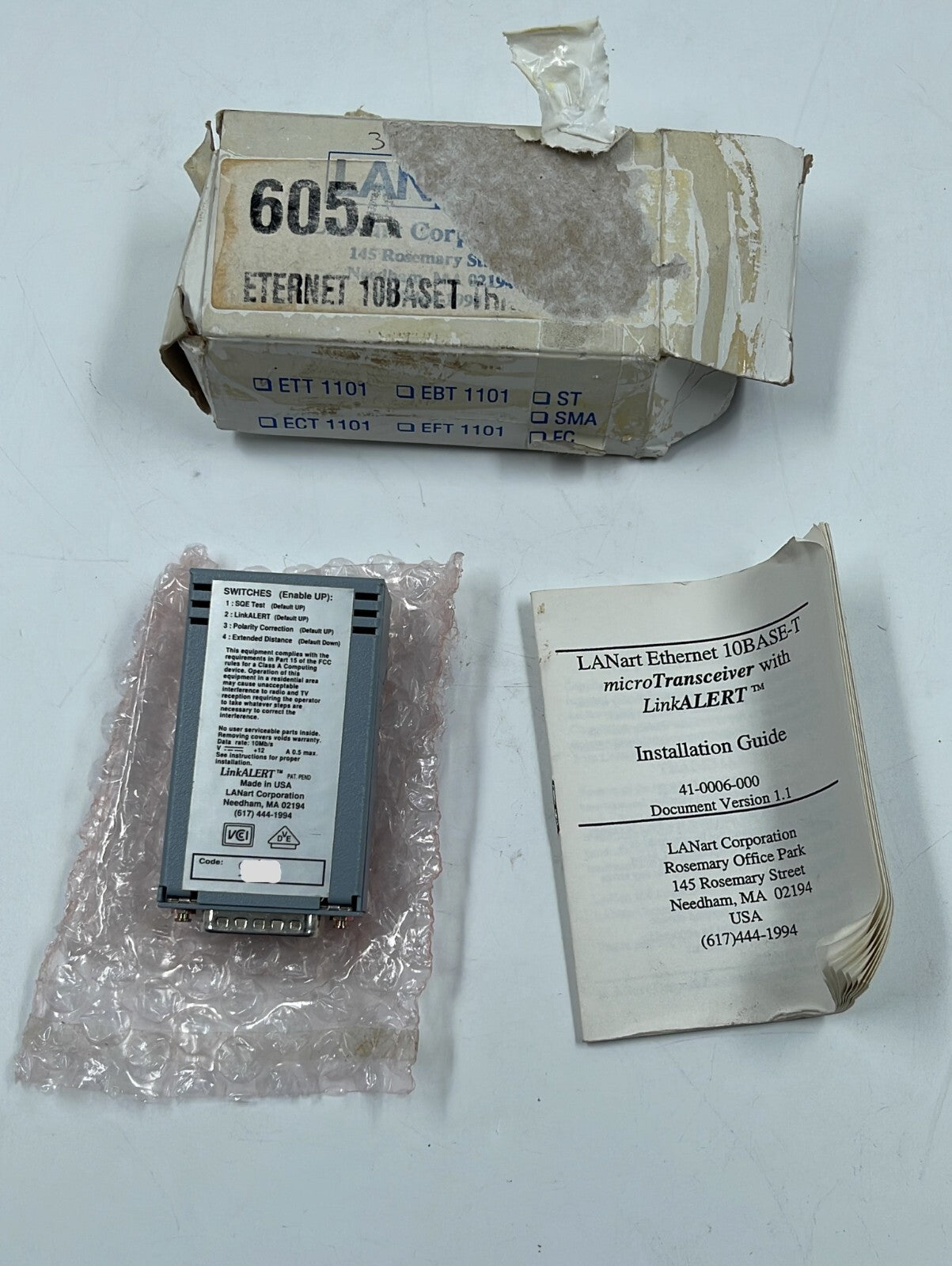 [LOT OF 2] LANart 10 BASE-T Microtransceiver ETT1101