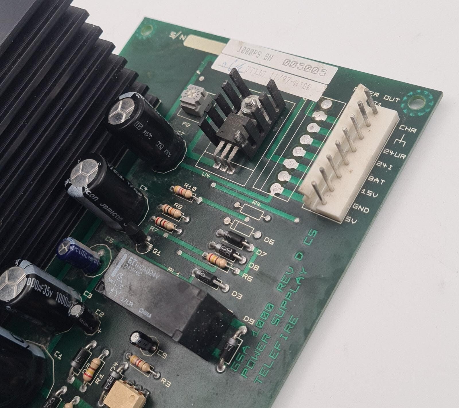TELEFIRE GSA 1000 REV D CS Power Supply Board to Fire Alarm