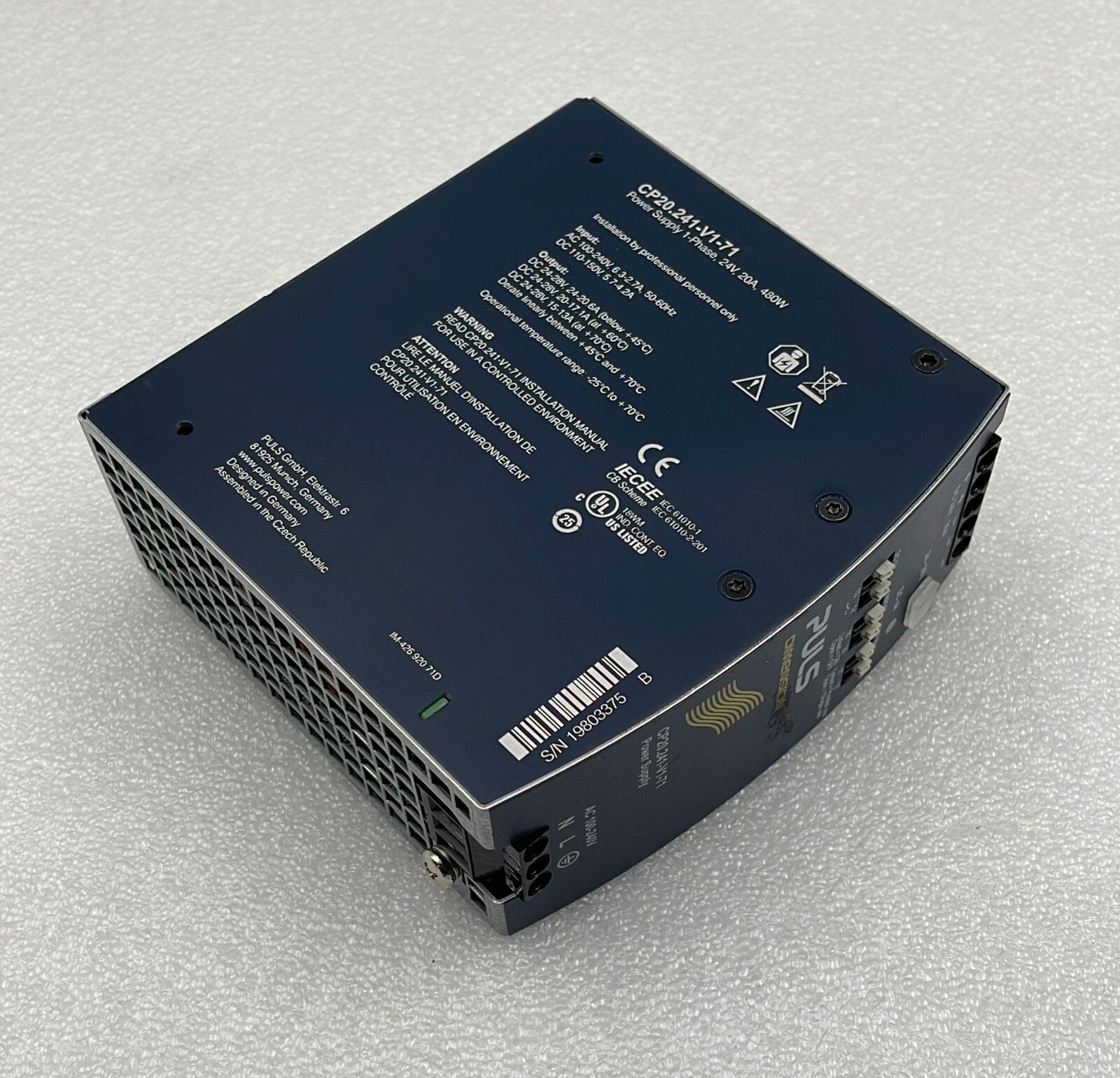 PULS Dimension CP20.241-V1-71 Power supply 1-Phase 24V 20A 480W