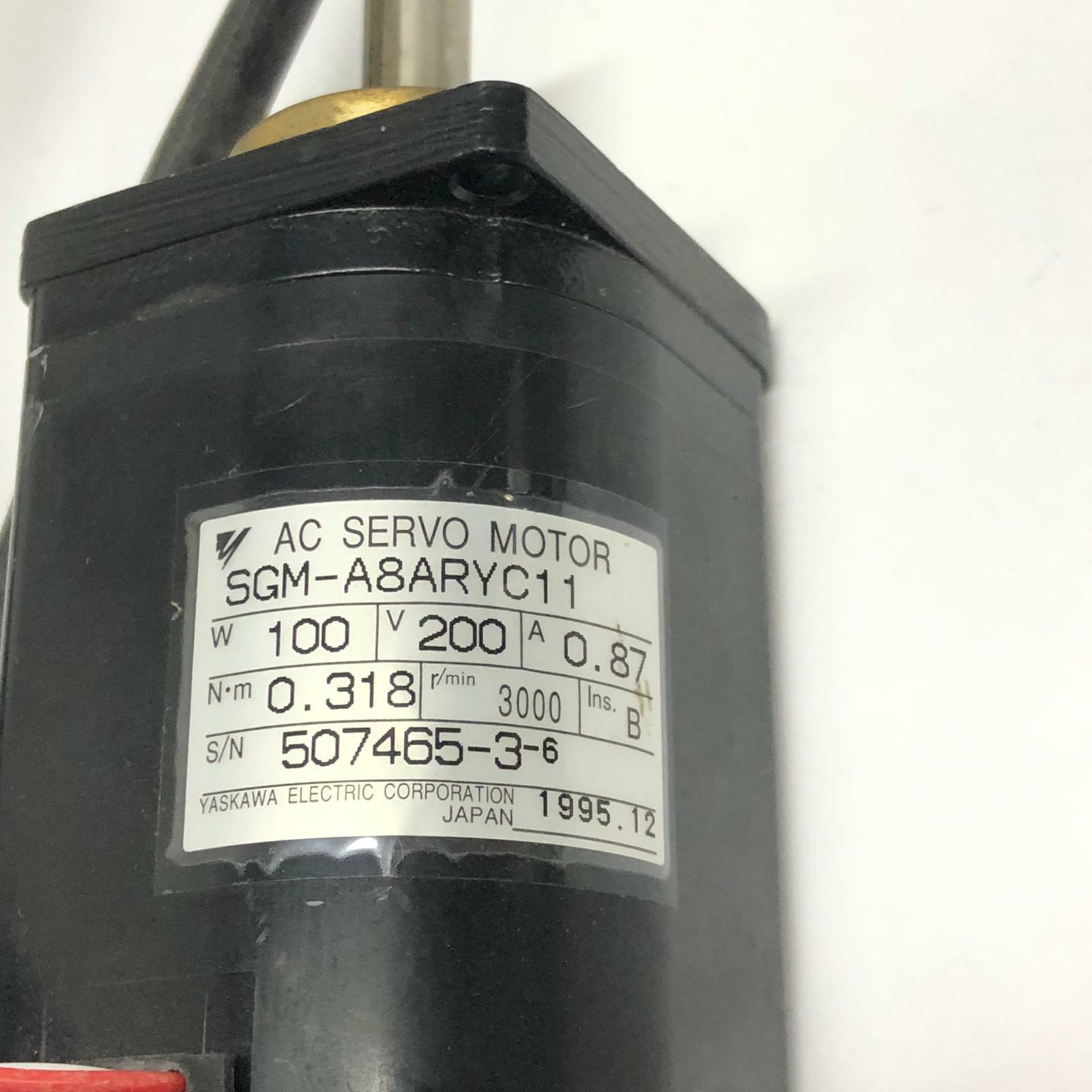 Used Yaskawa AC Servo Motor SGM-A8ARYC11 80W 200V 0.7A 3000R/Min TAMAGAWA BRX TS