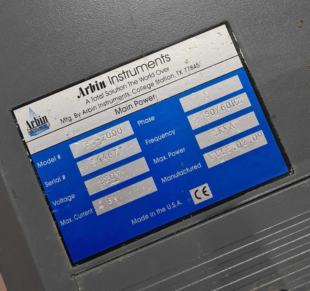 ARBIN INSTRUMENTS BT-2000 220V 6A 50/60 HZ 1KVA - AS IS