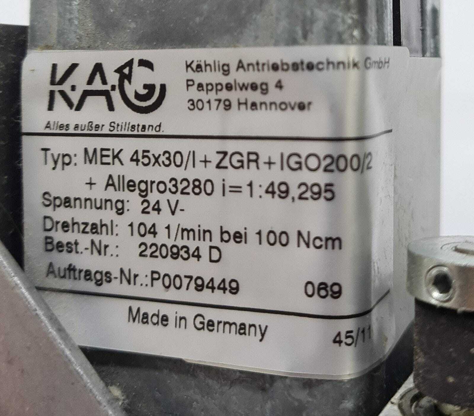 KAG MEK 45x30 220934 W/ Gambro K15610 002 25193 AK200 Mechanism