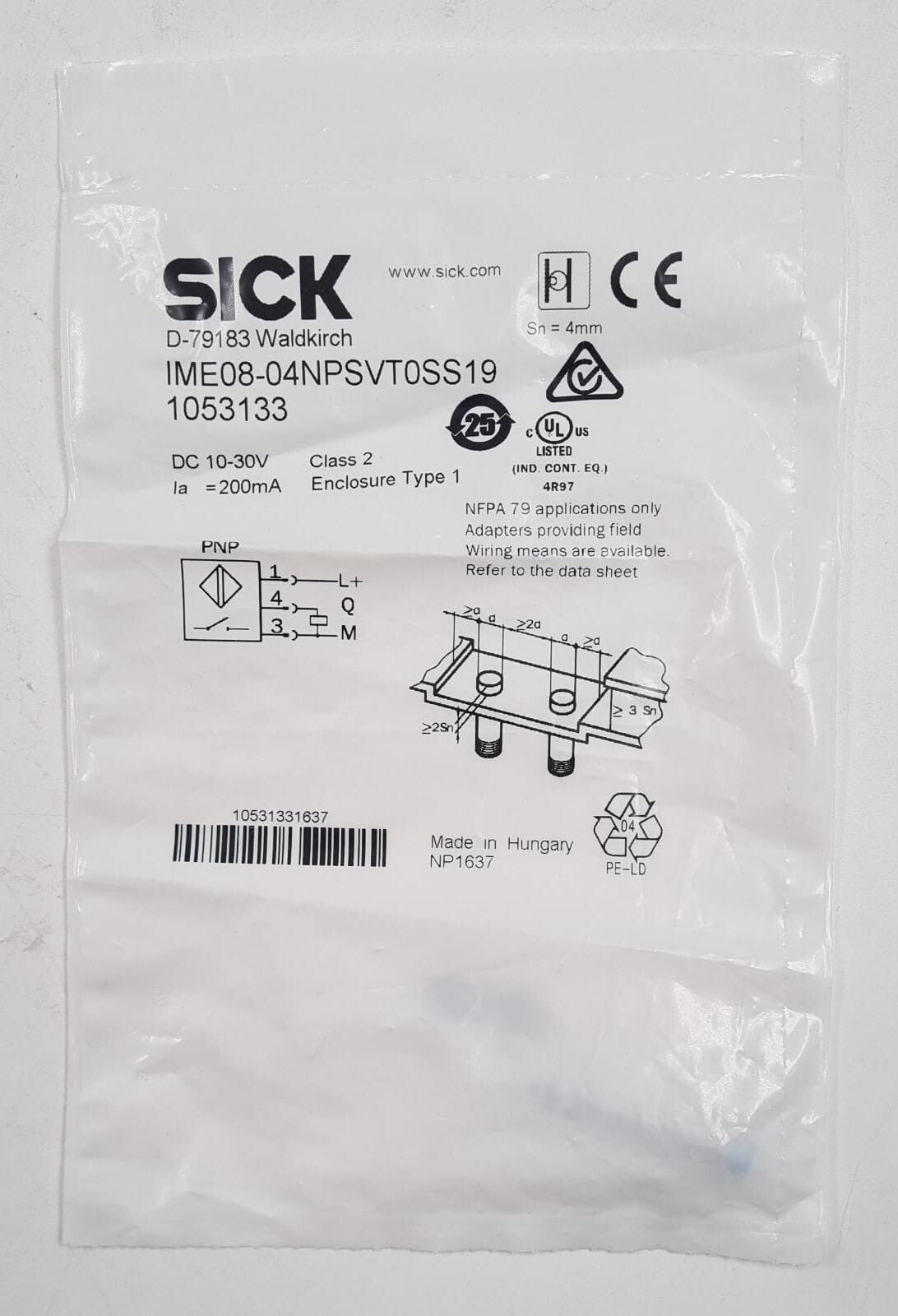 NEW - SICK IME08-04NPSVT0SS19 Inductive Proximity Sensor 1053133