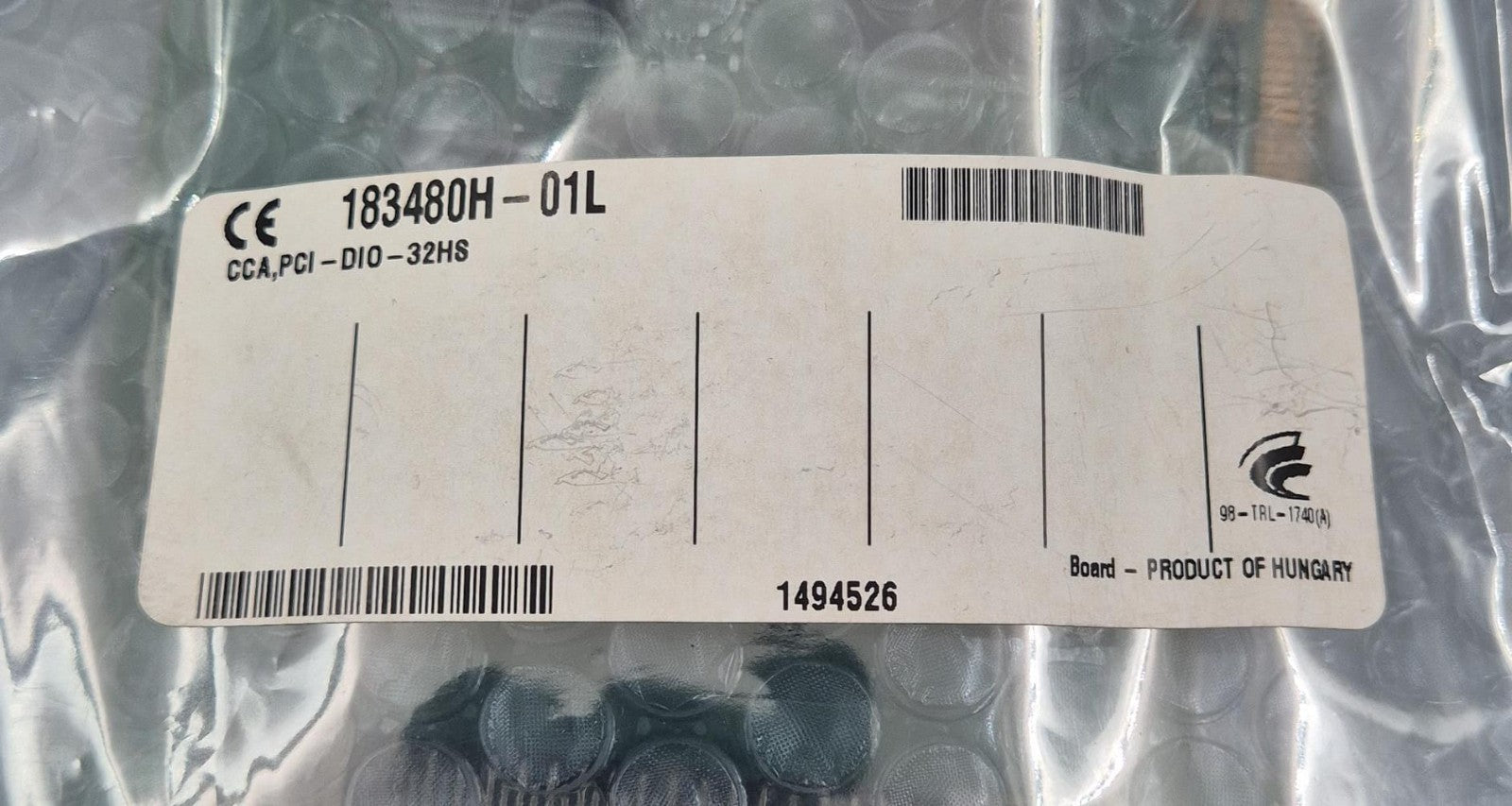 National Instruments NI PCI-DIO-32HS 183480H-01L PCI DAQ Data Aquisition Card