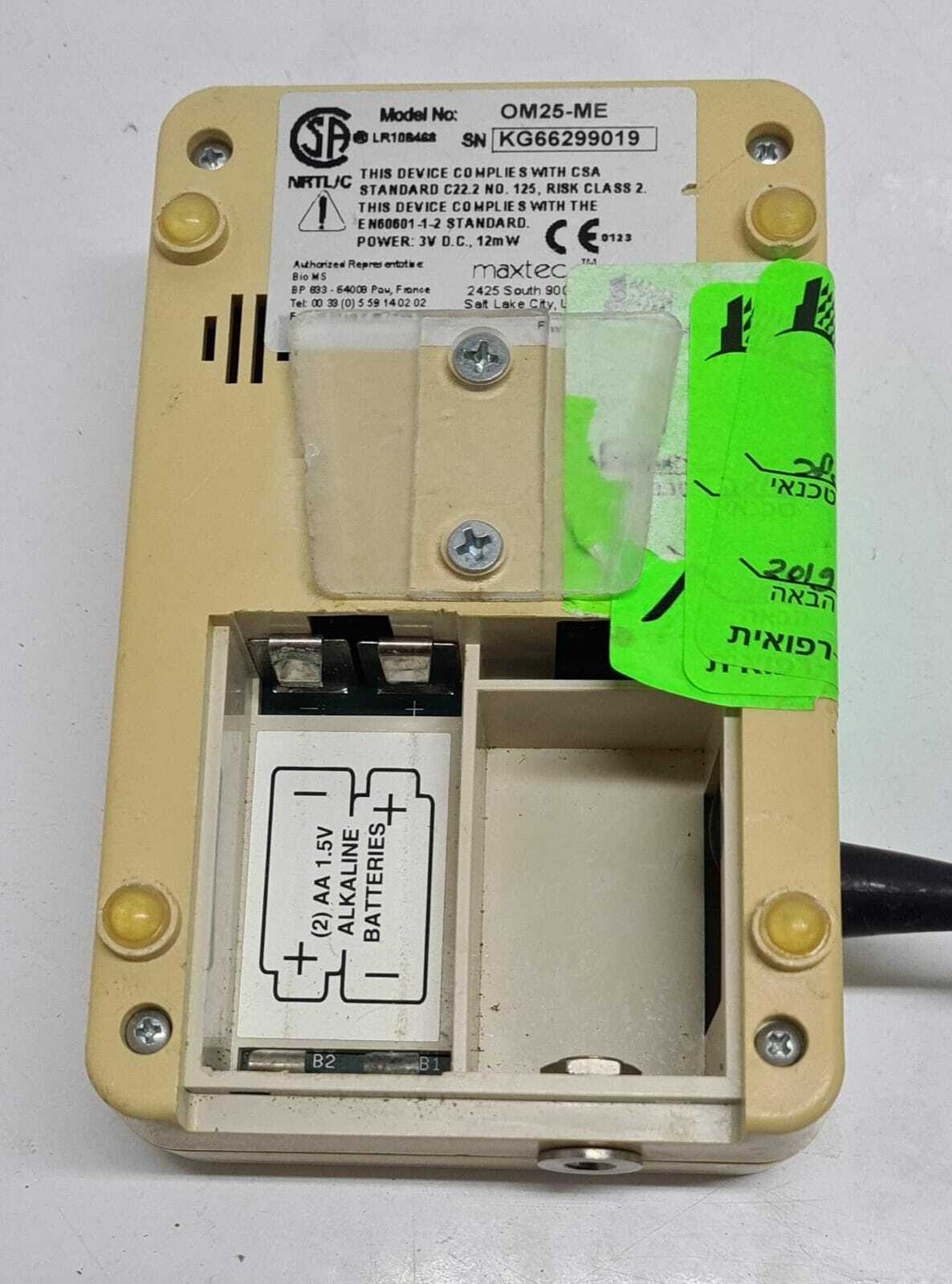 Maxtec MaxO2 OM25-ME Oxygen Monitor Analyzer - FOR PARTS