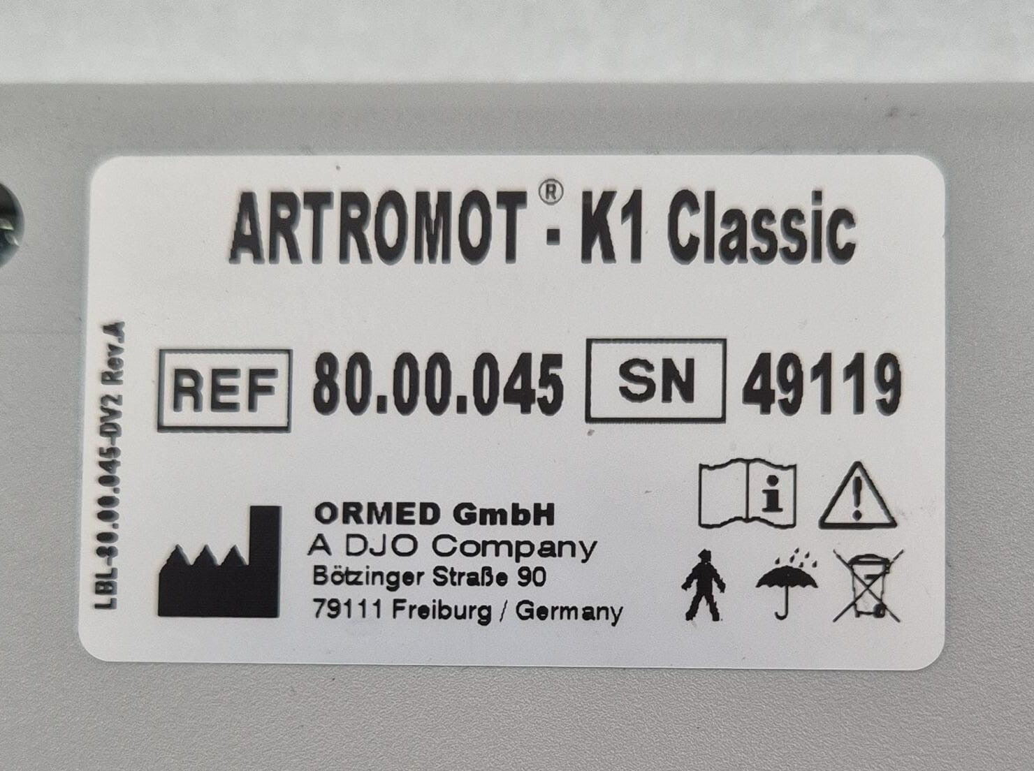 ORMED GmbH ARTROMOT K1 Classic 80.00.045 HAND CONTROLLER REMOTE CONTROL