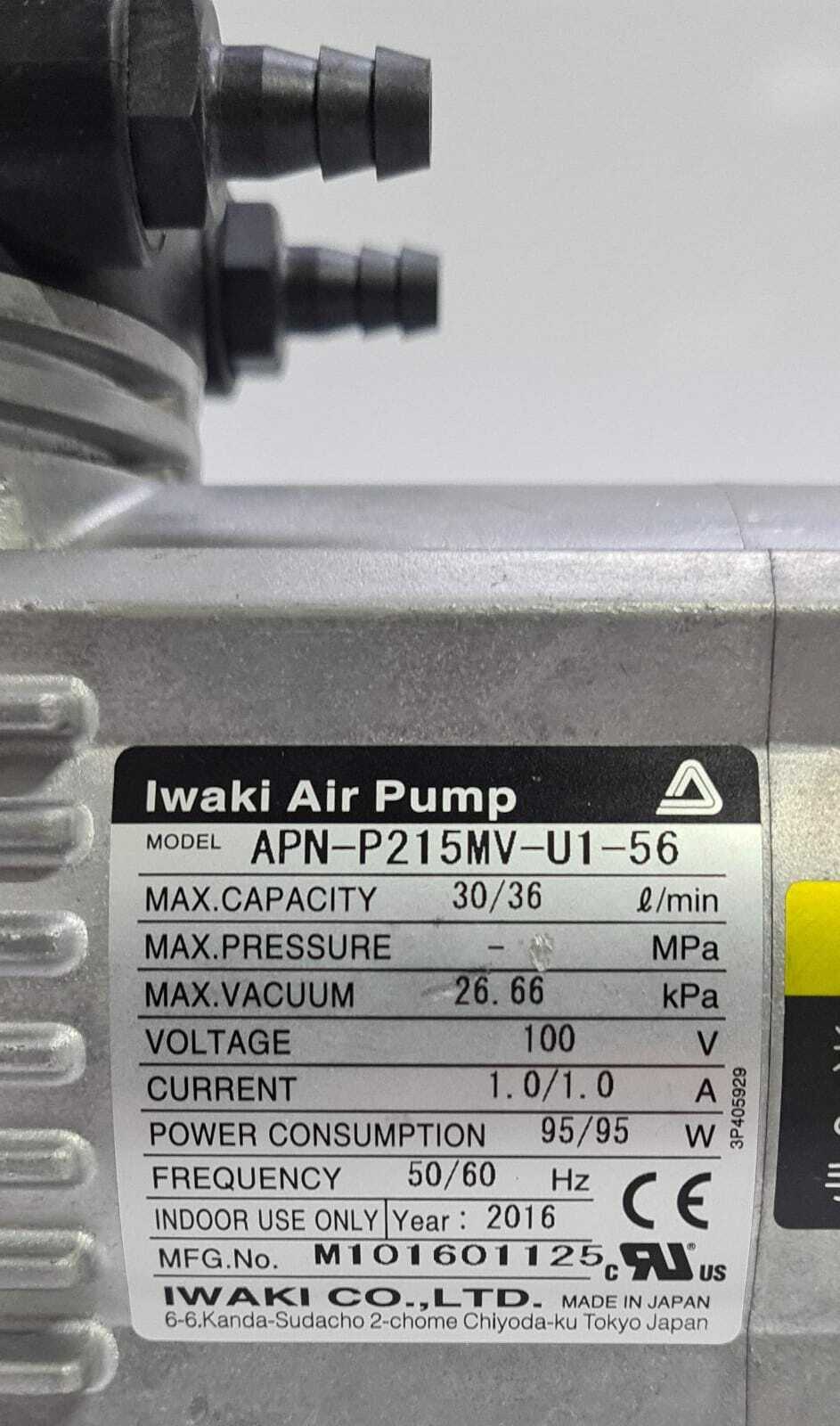 Iwaki Air Pump APN-P215MV-U1-56 Diaphragm Vacuum Pump 30/36 l/min 100V