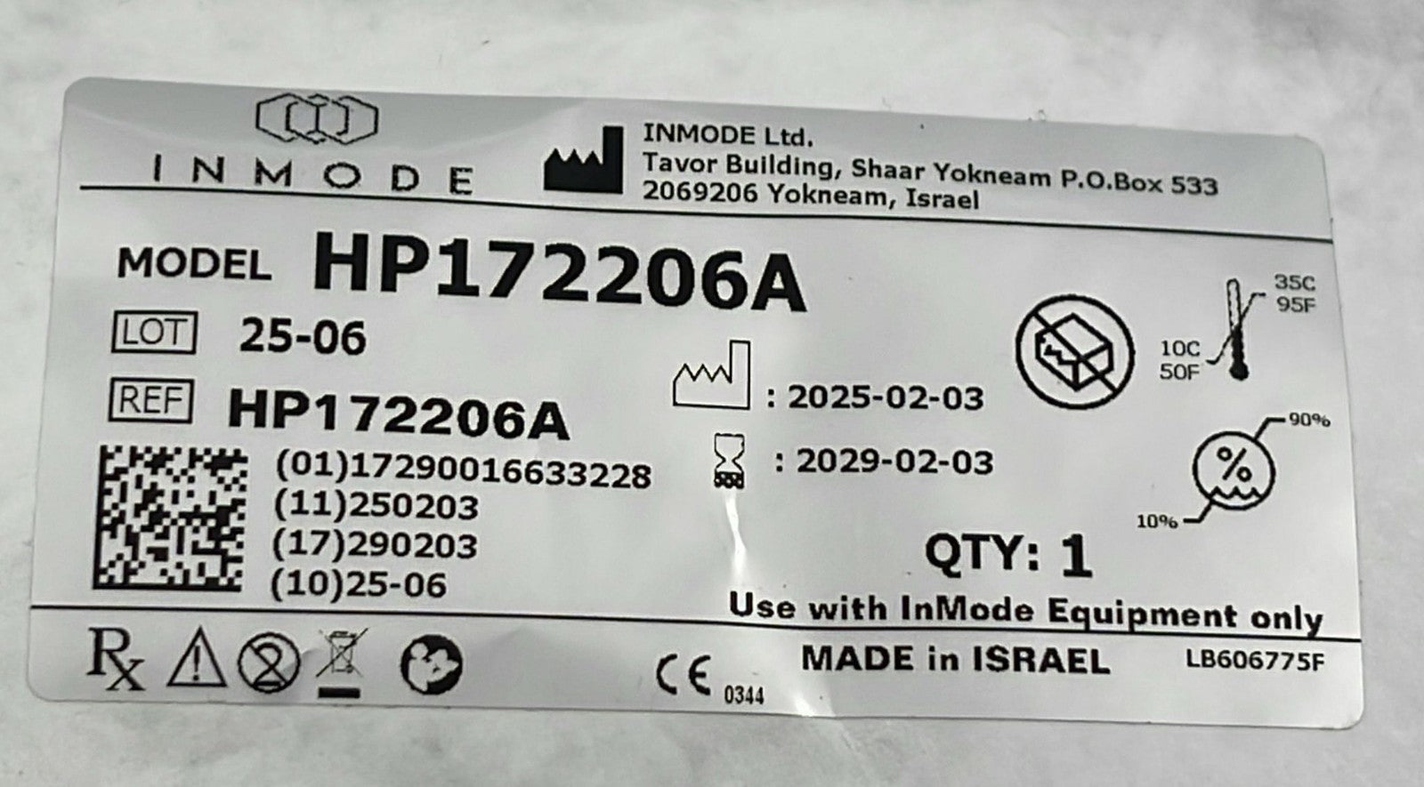 InMode BodyTite Dual Sensor Applicator RF Handpiece HP172206A