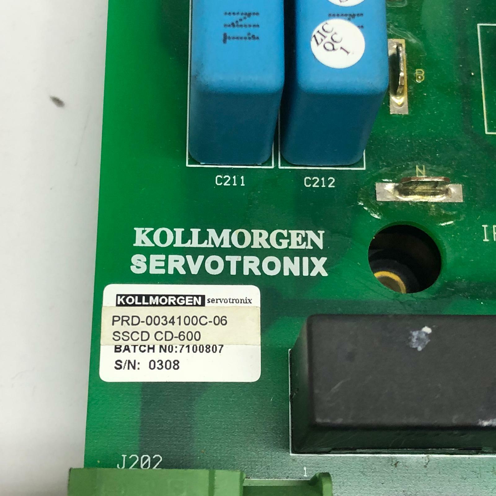 Kollmorgen Servotronix SSCD CD 600 Power PRD-0034100C-06 7SV-0034100-06 Rev B