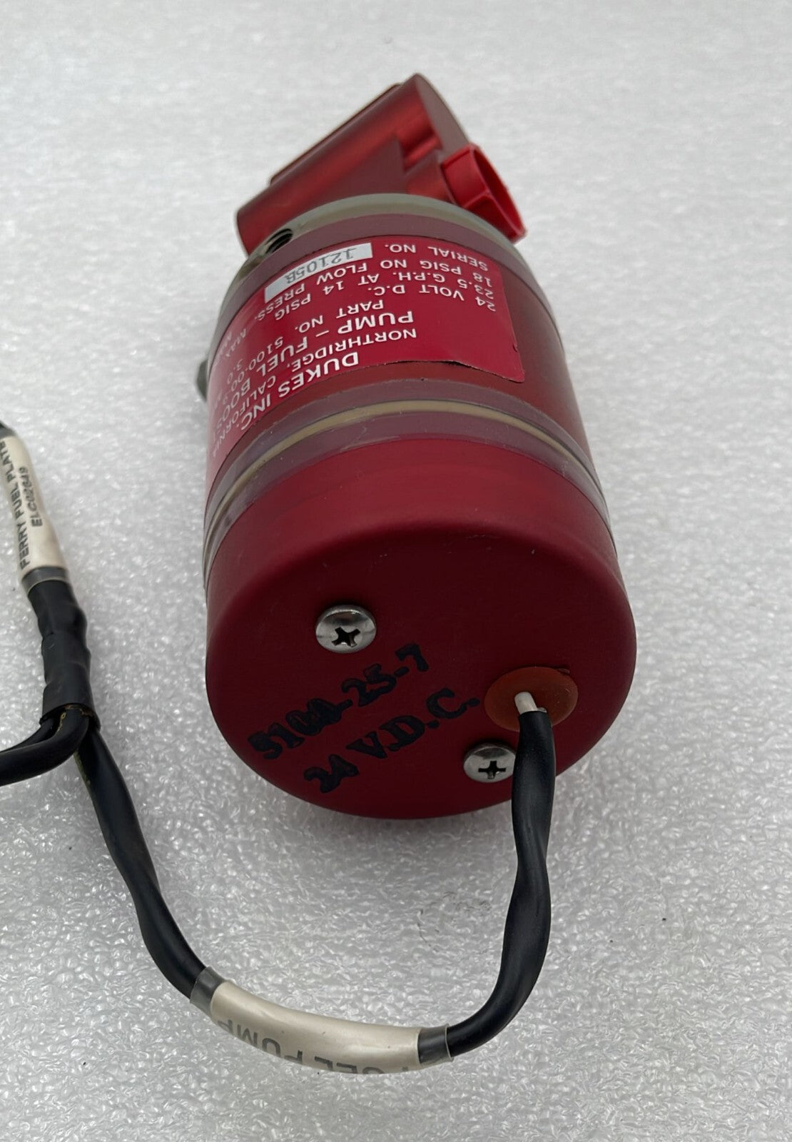 DUKES 5100-00-9 Pump Fuel Boost W/ Parker KT10 Solenoid Coil