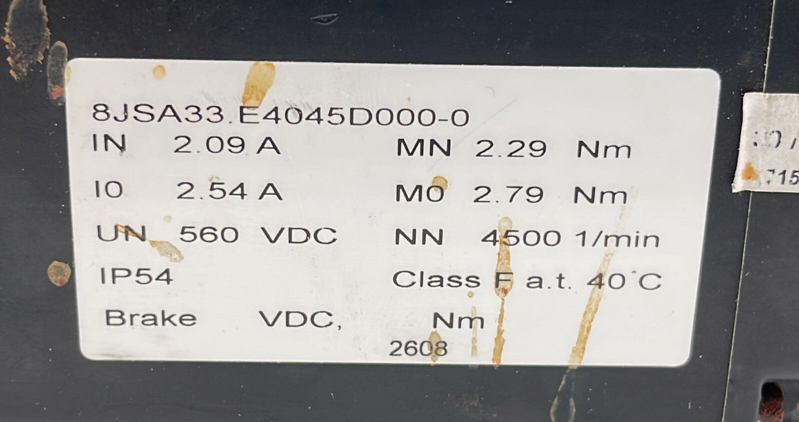 B&R Automation Servo Motor 8JSA33.E4045D000-0
