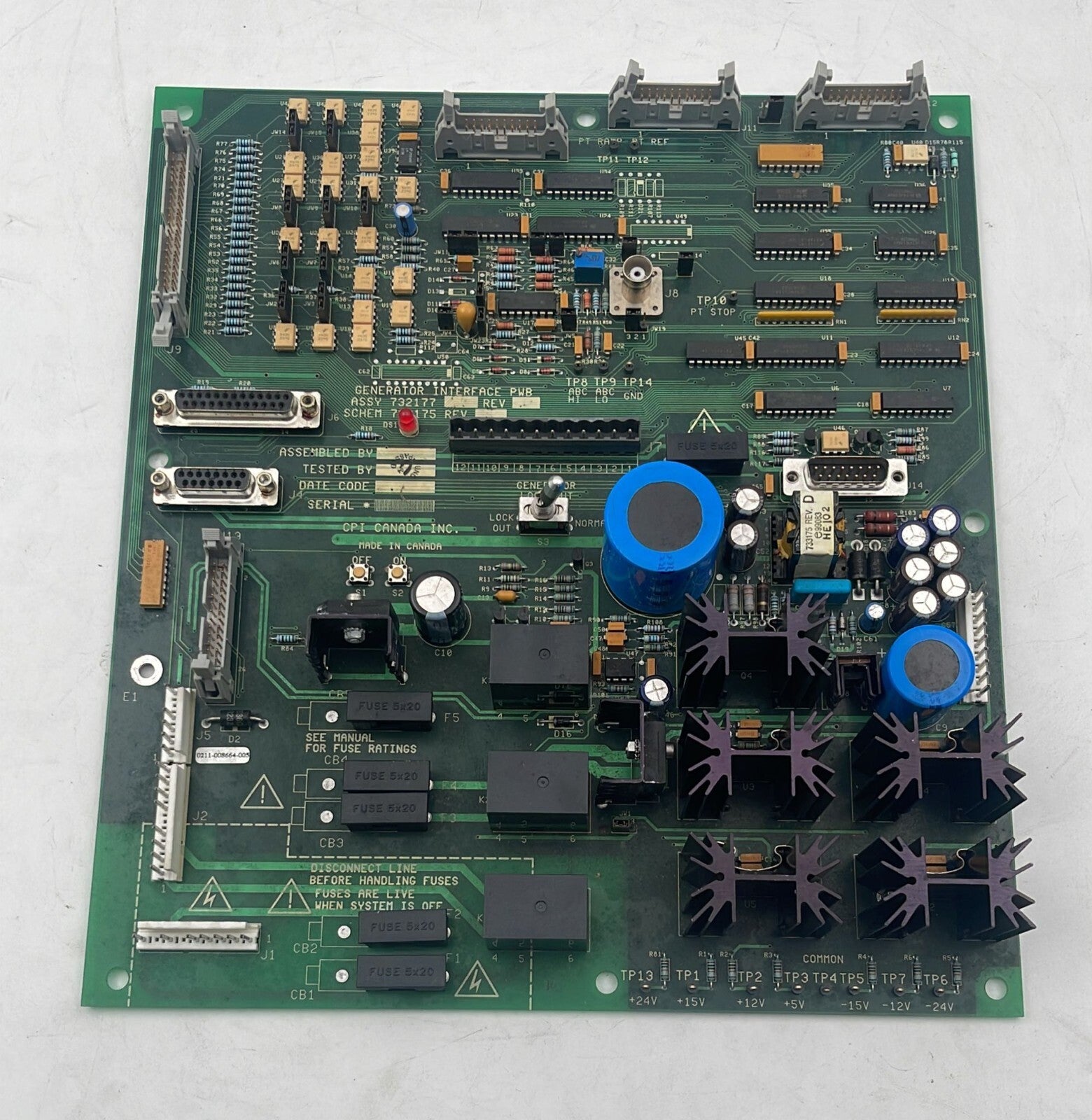 X-Ray Generator Interface INDICO CPI Board PWB 732177 SCHEM 732175 PWB 732176