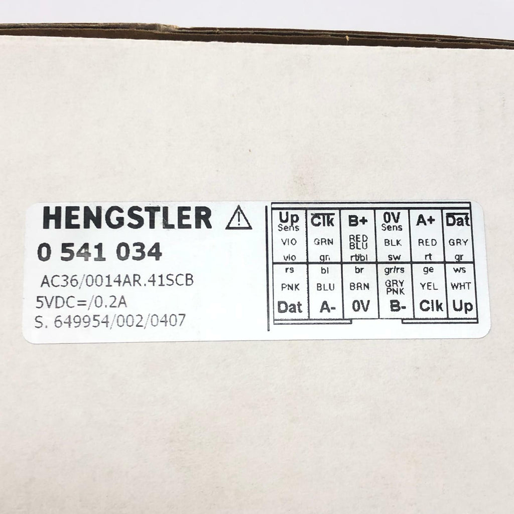 Hengstler 0541034 AC36/0014AR.41SCB 5Vdc 0.2A Absolute Encoder
