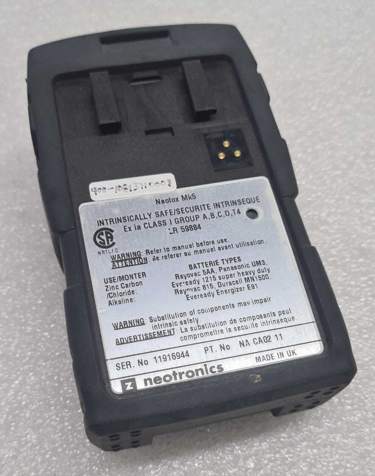 Neotronics Neotox Mk5 NA CA02 11 Gas Monitoring