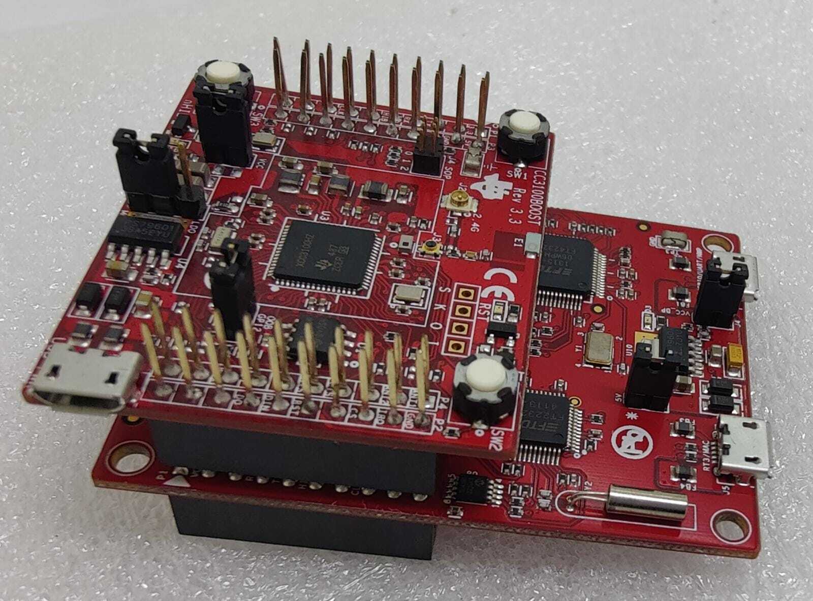 Texas Instruments CC31XXEMUBOOST Rev 3.0 With CC3100BOOST Rev 3.3 Board