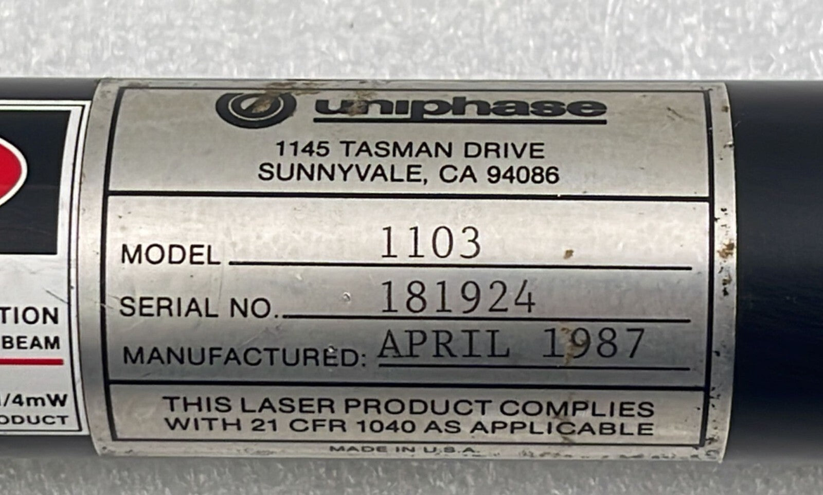 Uniphase LASER Laser Heads 1103