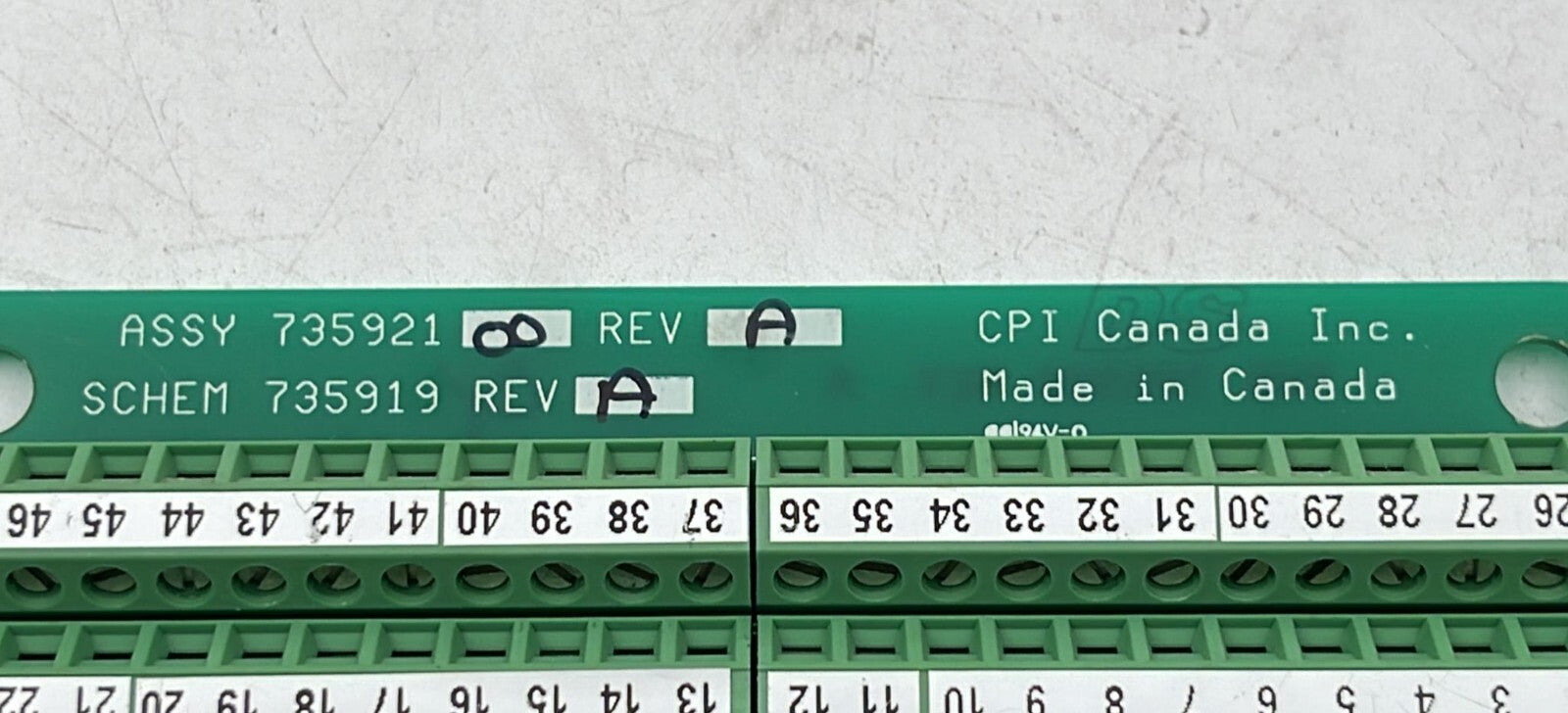 INDICO X-Ray CPI Infimed Interconnect Board PWB 735921 SCHEM 735919 PWB 735920