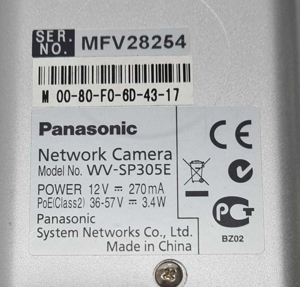 Panasonic Network Camera WV-SP305E i PRD w/ Spacecom Lens & Chassis