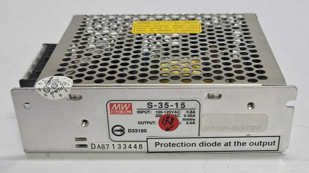 [LOT OF 3] MW Meanwell S-35-15 Single Output DC15V 2.4A Switching Power Supply