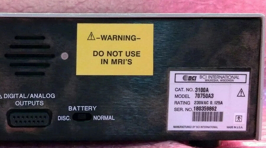 Bci International Oximeter 3100A Model 70750A3 V 5 1 Usa