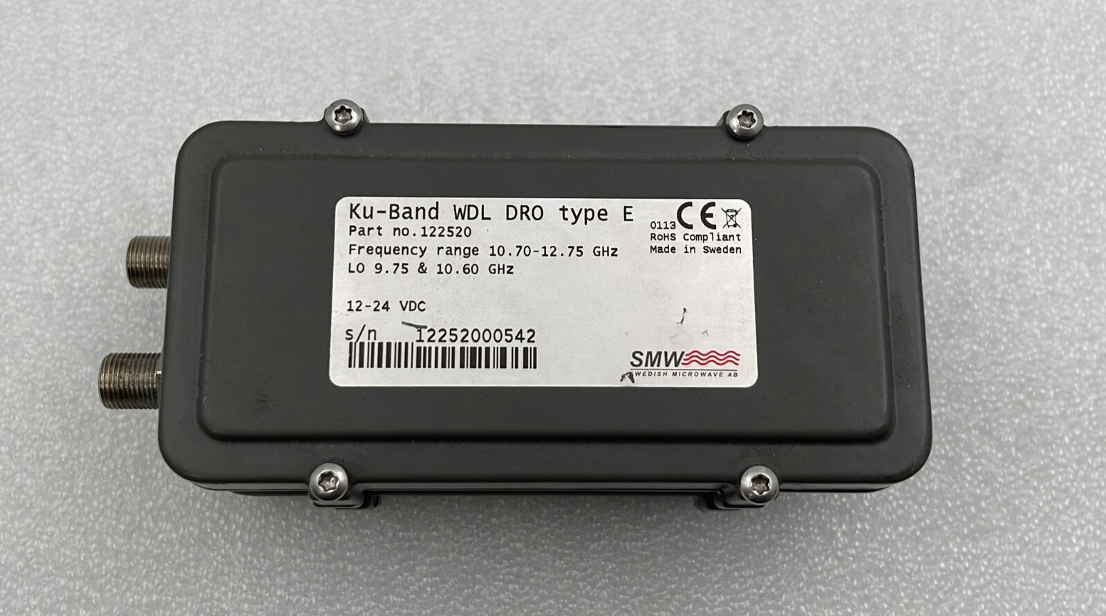 SMW Microwave Ku-Band WDL DRO type E 122520 10.7-12.75 GHz