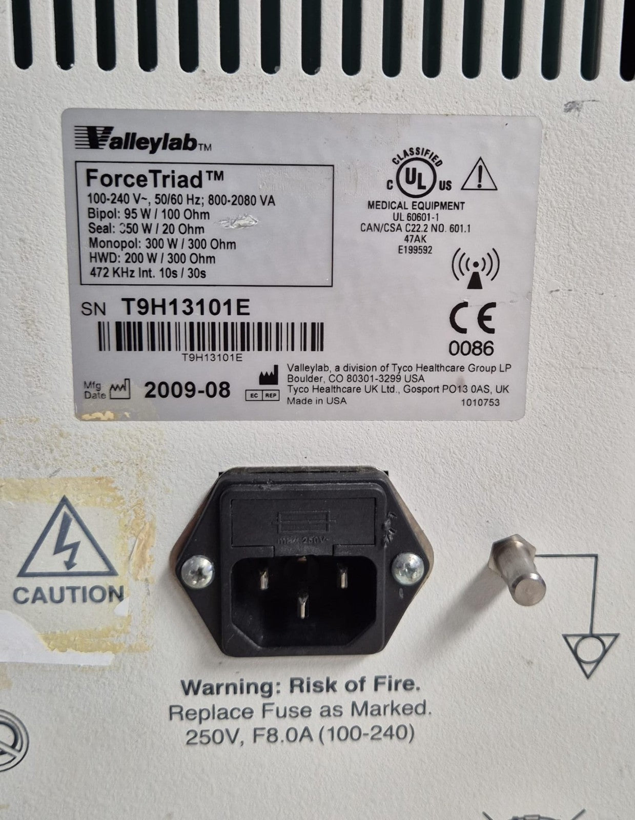COVIDIEN ValleyLab FORCETRIAD V4.00 ESU *FOR PARTS* #3