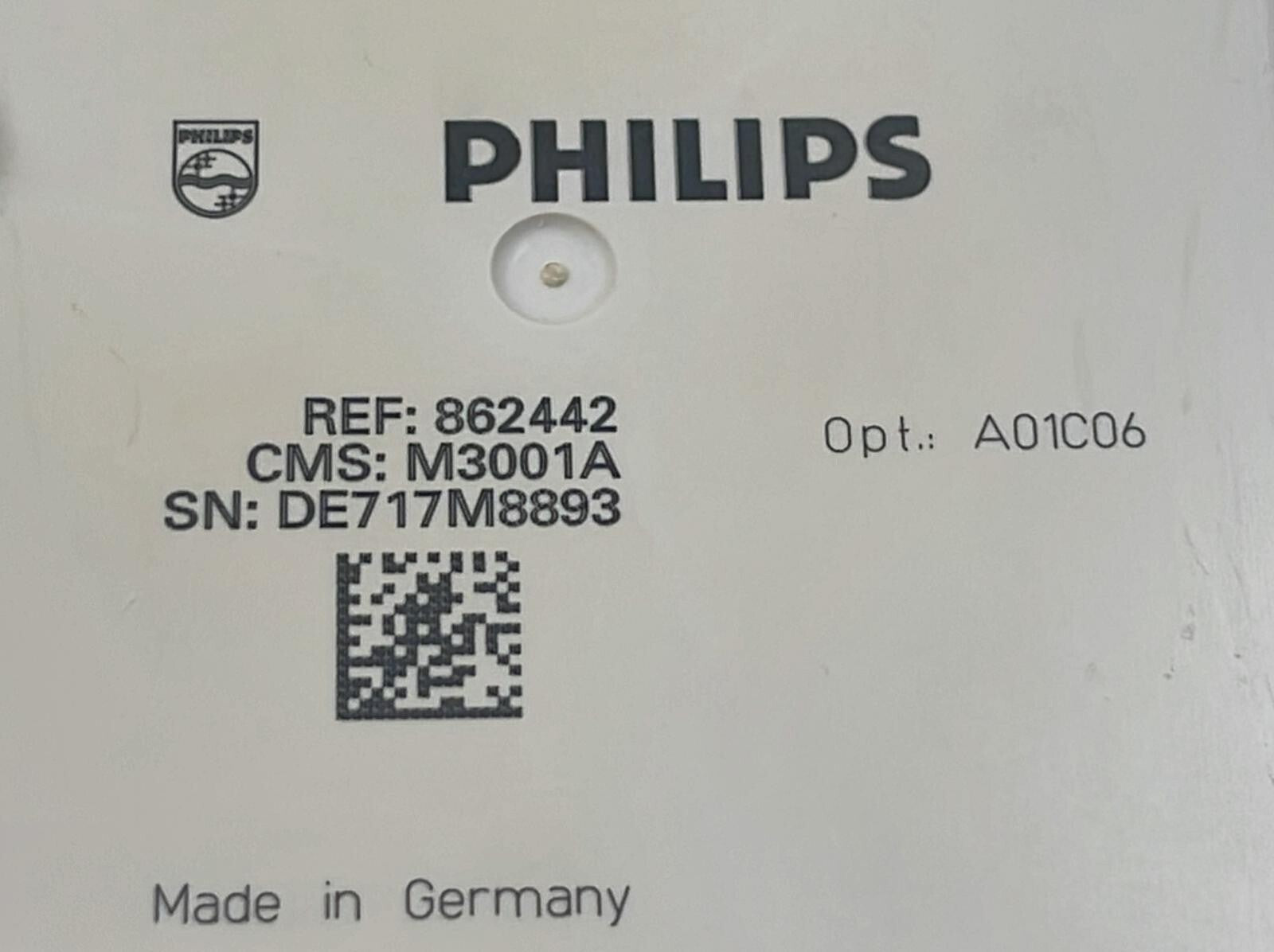 Philips IntelliVue M3001A 862442 Opt: A01C06 MMS Module Temp SpO2 ECG