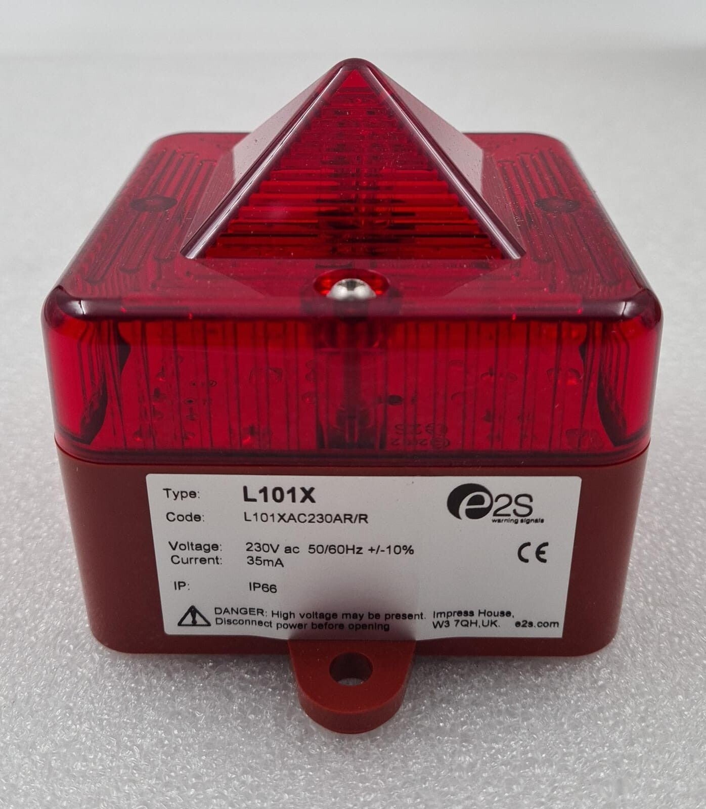 NEW- E2S Warning Signal L101X AlertAlight L101XAC230AR/R 230V IP66 Xenon Beacon