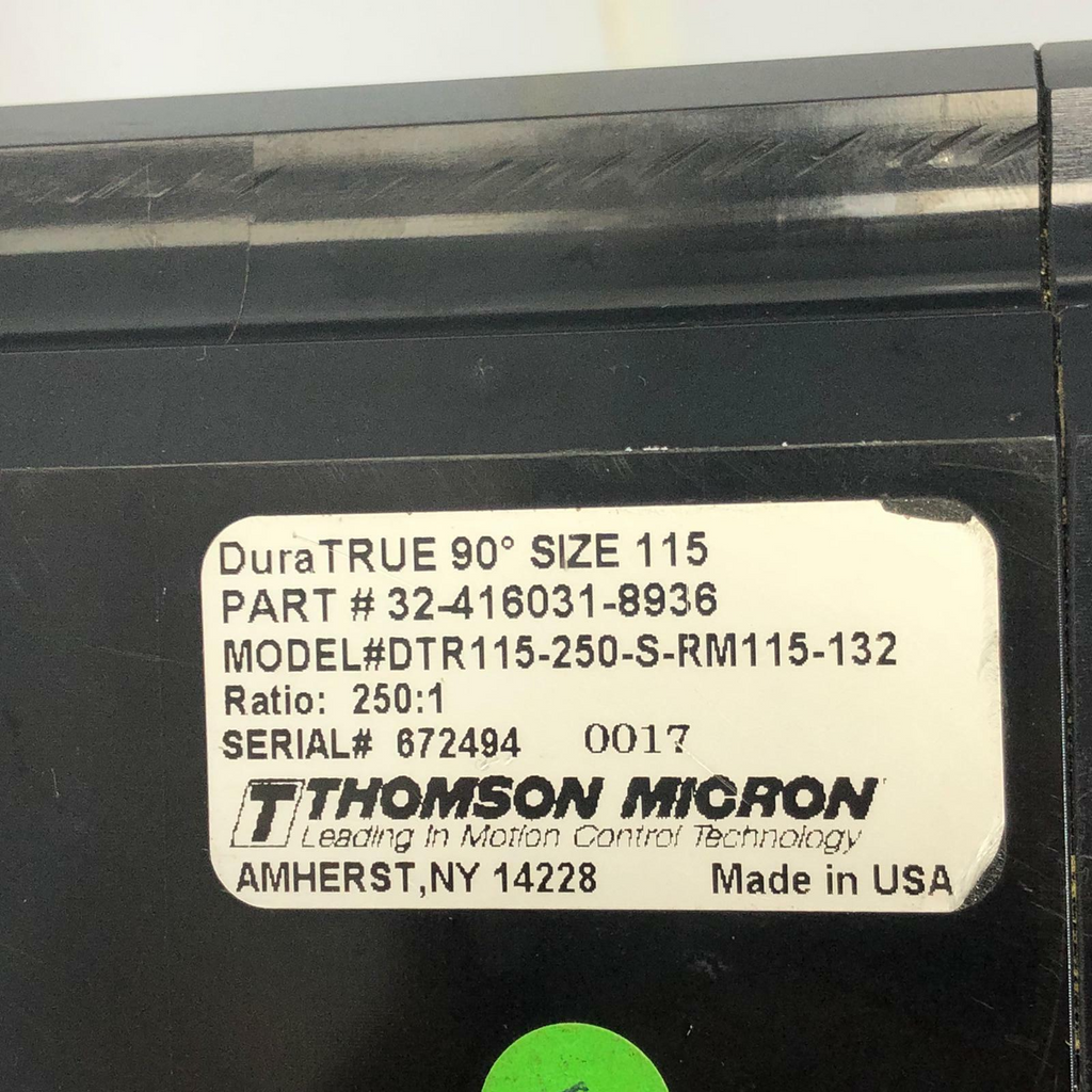 Thomson MOTOR DTR115-250-S-RM115-132 Duratrue 115 32-416031-8936 Gearbox 250:1