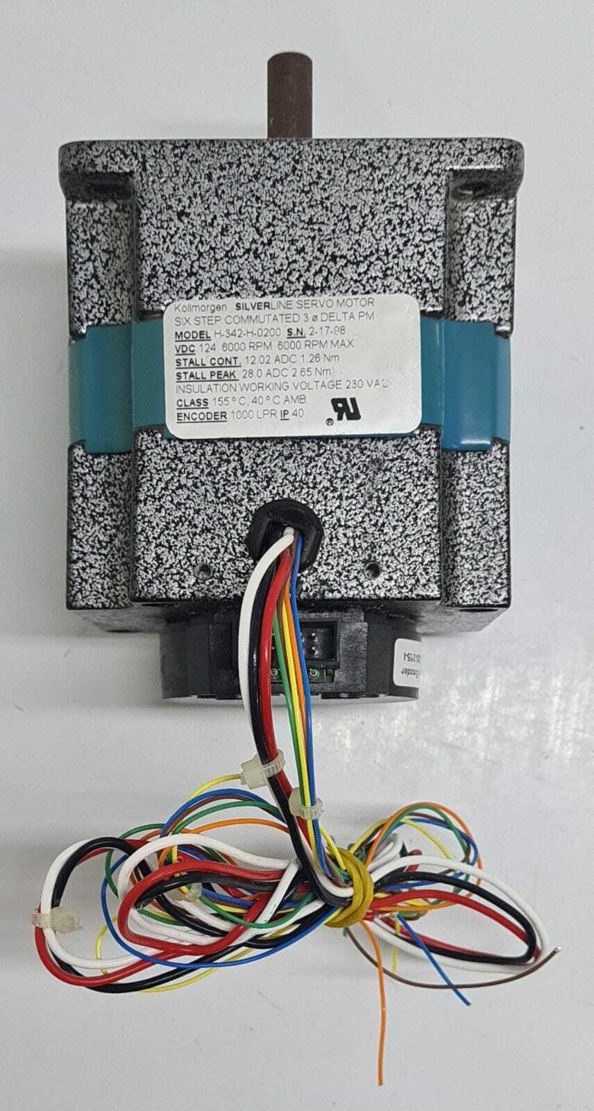 Kollmorgen SILVERLINE Servo Motor H-342-H-0200 W/ Optical Encoder E3-1000-315-I